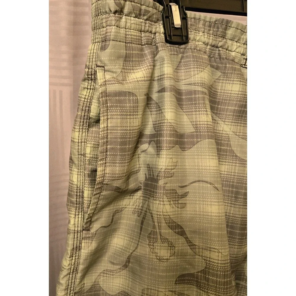 Speedo Mens Swim Trunks Green‎ Camo Floral Print Mesh Liner Size X-Large